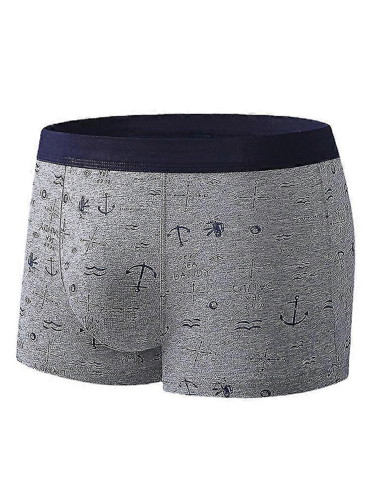 Men's Cotton Anchor Print Boxer Briefs - Comfortable and Humorous Underwear Suitable for Various Brands