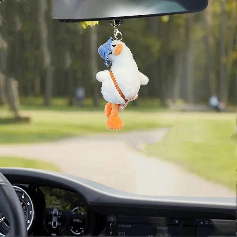 Cute Plush Tilted Head Duck Keychain 10-15cm Bag Pendant