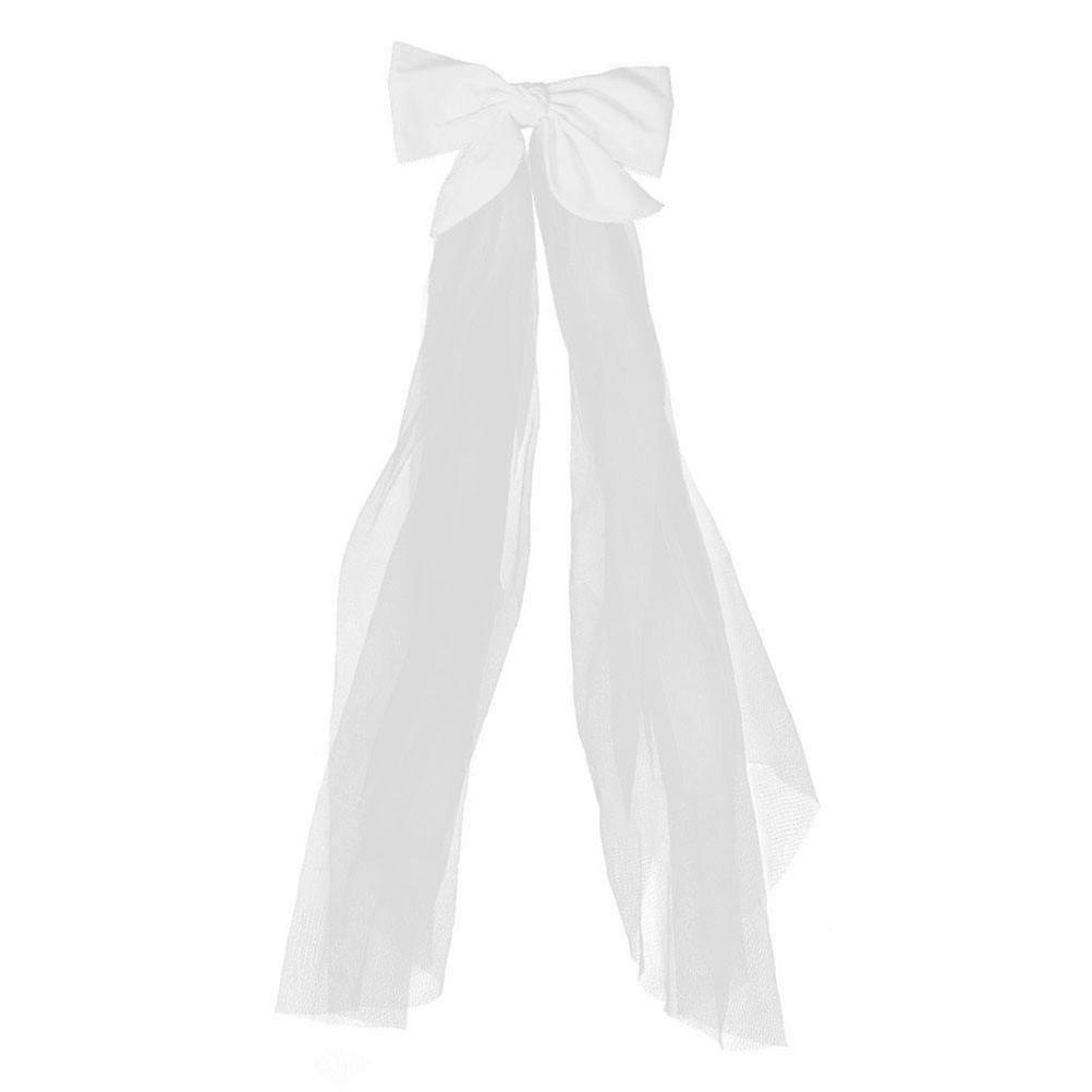 العروس Bowknot الحجاب Bowknot مشبك الشعر أنيق غطاء رأس الزفاف 75x24cm 1 مجموعة