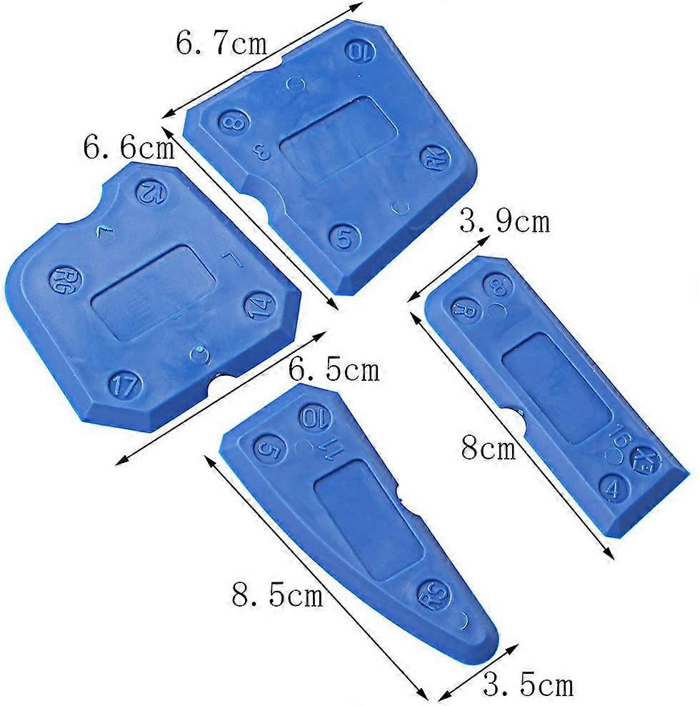 4PCS Silicone Remover Tool, Silicone Squeegee Grout Tool, Sealant Remover, Grout Scraper,Blue