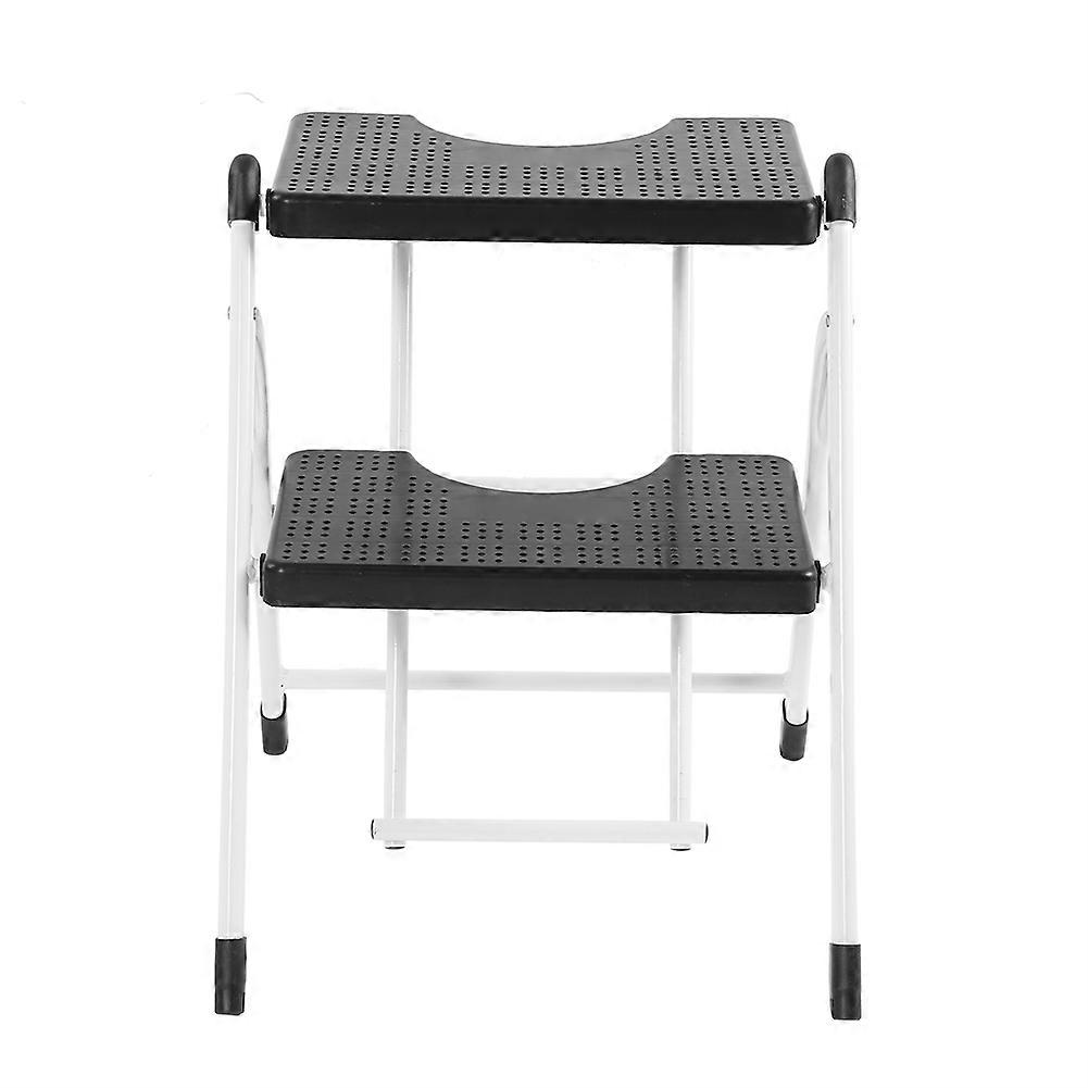 Heavy Duty 2 Step Folding Mini Ladder Stool with Non-Slip Ribbed Steps