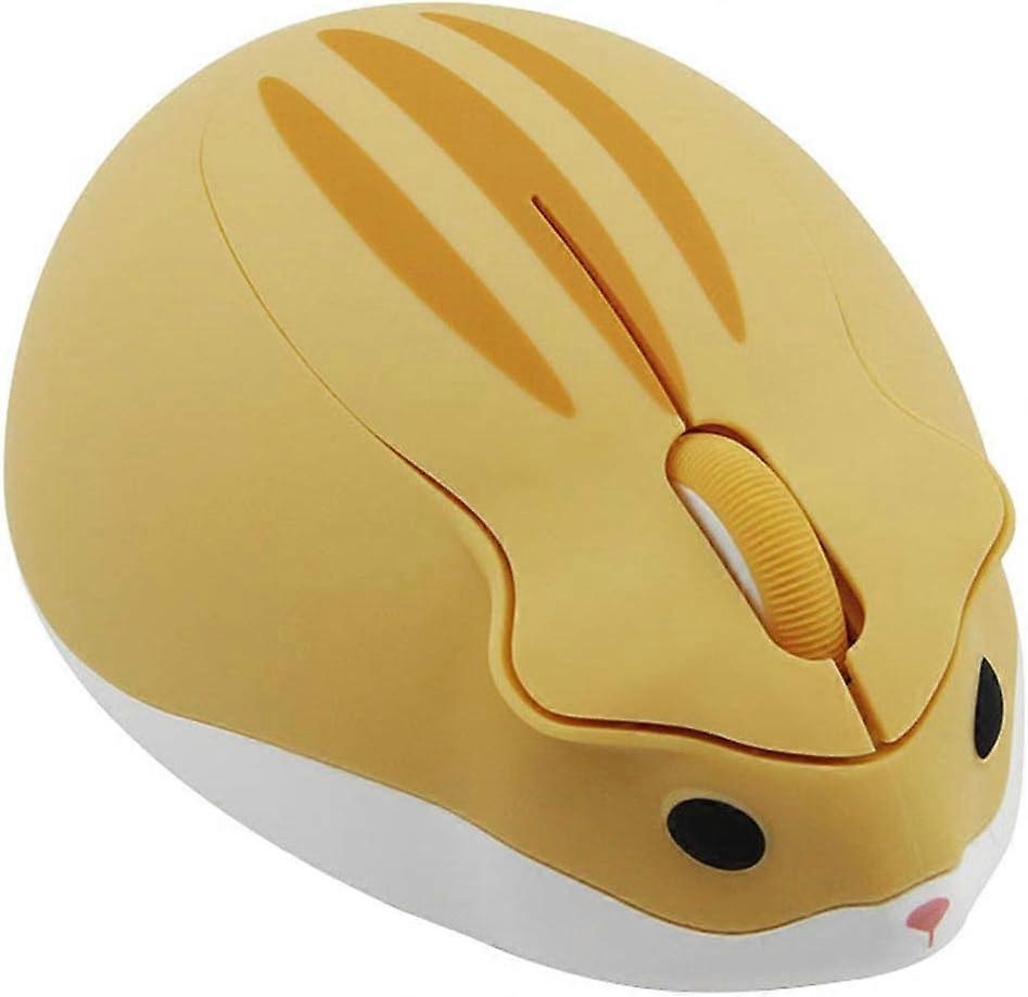 Light 2.4GHz Wireless Mouse Cute Wireless Mouse Portable Mini Mouse 3 Buttons for Laptop (Yellow)