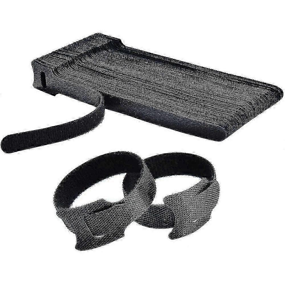 60pcs הידוק אזיקי כבלים לשימוש חוזר, פרימיום 6 אינץ ' כבל מתכוונן קשירה, רצועות ניהול כבלי בד מיקרופייבר וו לולאת כבל מארגן קשרי תיל