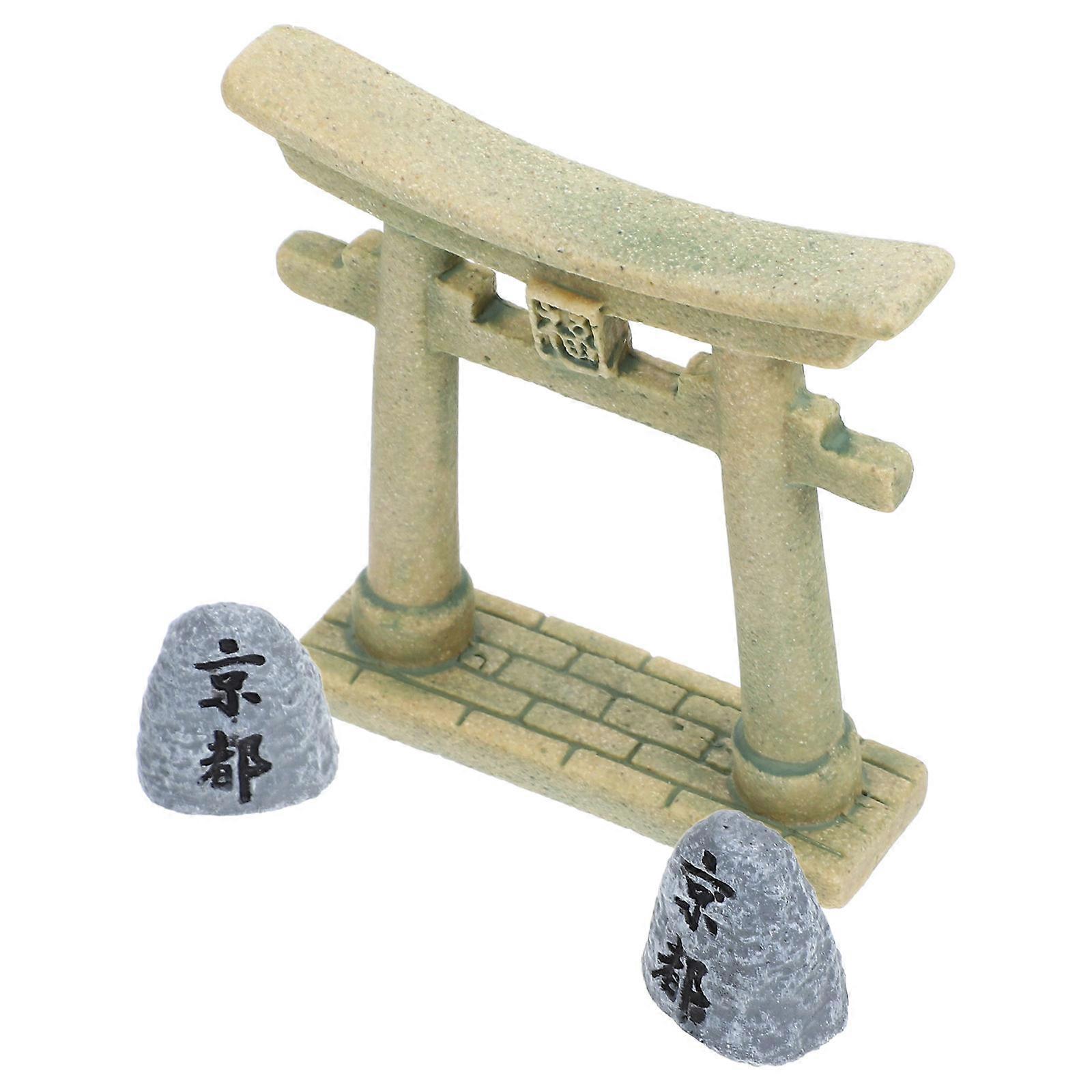 The **Miniature Resin Gate Aquarium Ornament** is a charming and versatile decorative piece inspired by traditional **Japanese **, making it a