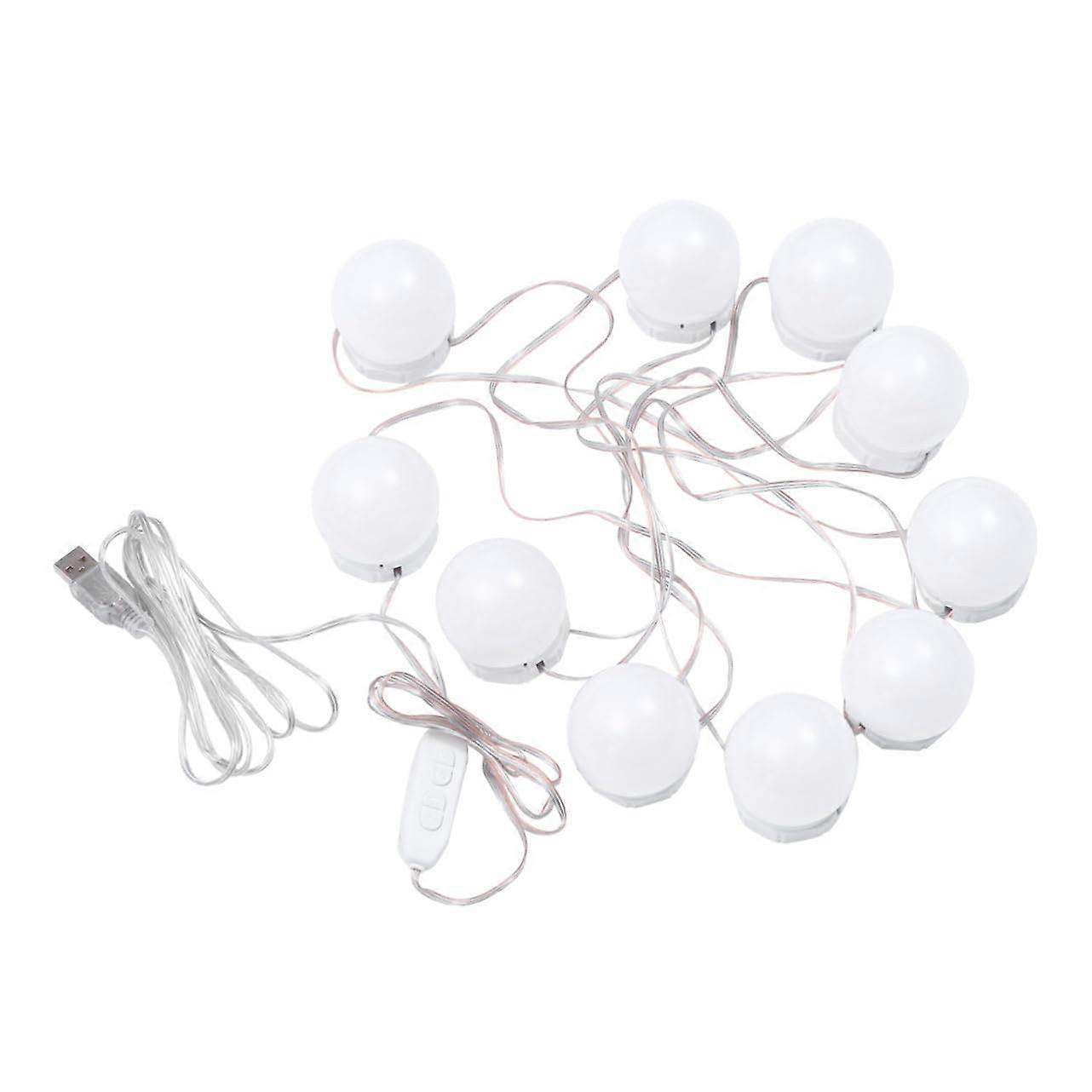 10 Washbasin LED Light Bulbs Kit for Makeup Mirror, Dressing Table, Outdoor Use, White, 18x13x5cm