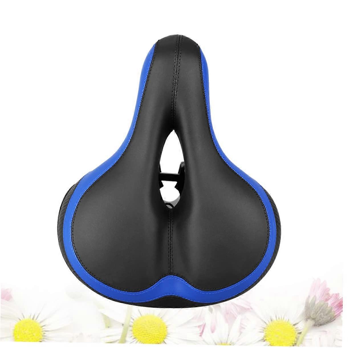 Bicycle Seat Cushion Oversized Ergonomic Saddle Replacement Padded Seat for Mountain Bikes Extra Large Blau