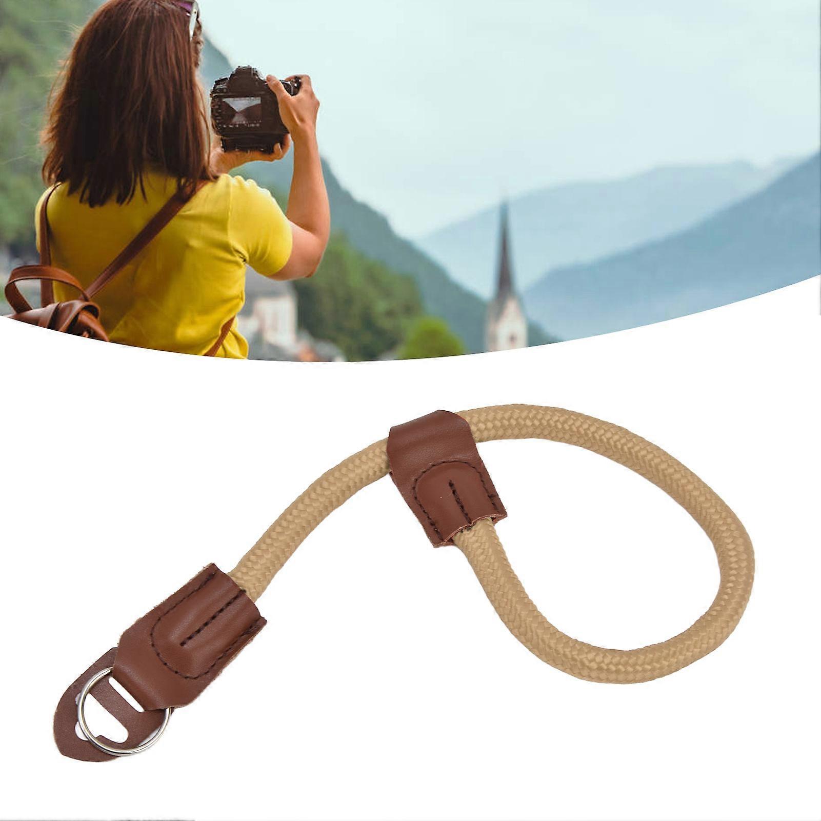 Adjustable camera wrist strap for Nikon digital SLR camera quick release hand strap khaki.