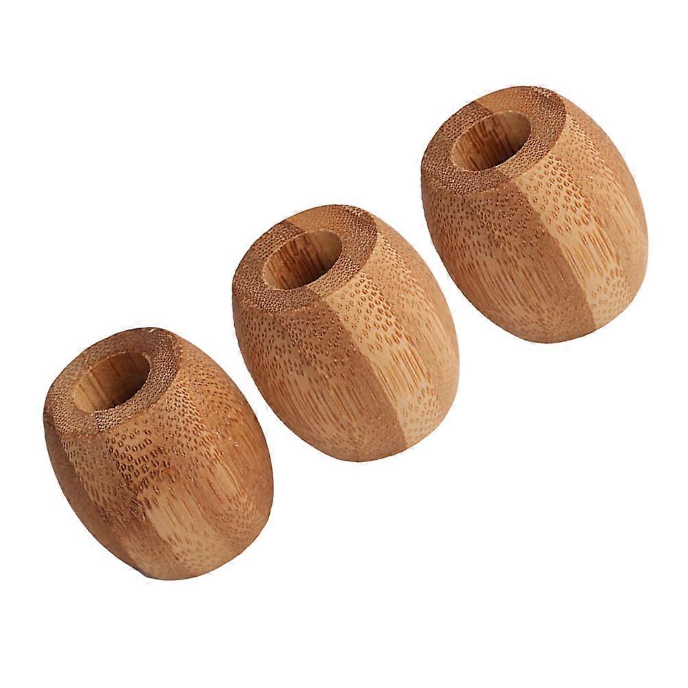 Rustic Toothbrush Stand Bamboo Mini Square Hygiene General Users Bathroom Use 3Pcs