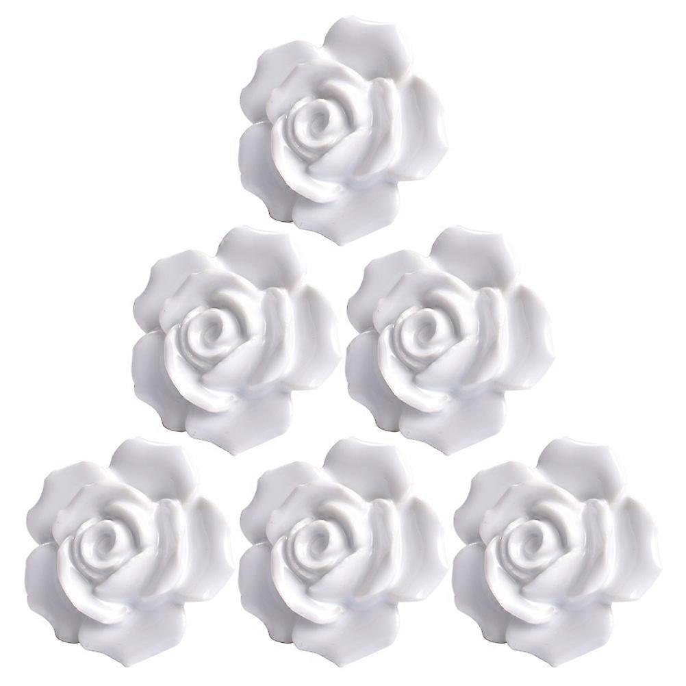 Kitchen Cabinet Door Knobs White 6Pcs