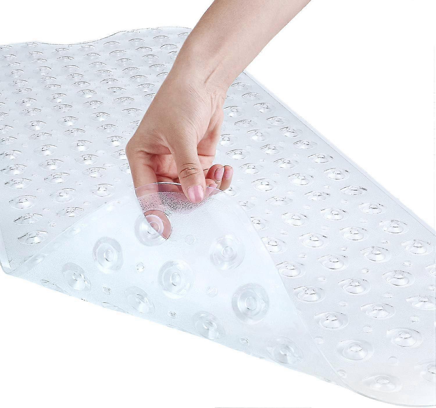 Extra Large Non-Slip Bath Tub Shower Safety Mat 40 x 16 Inch with Suction Cups, Machine Washable