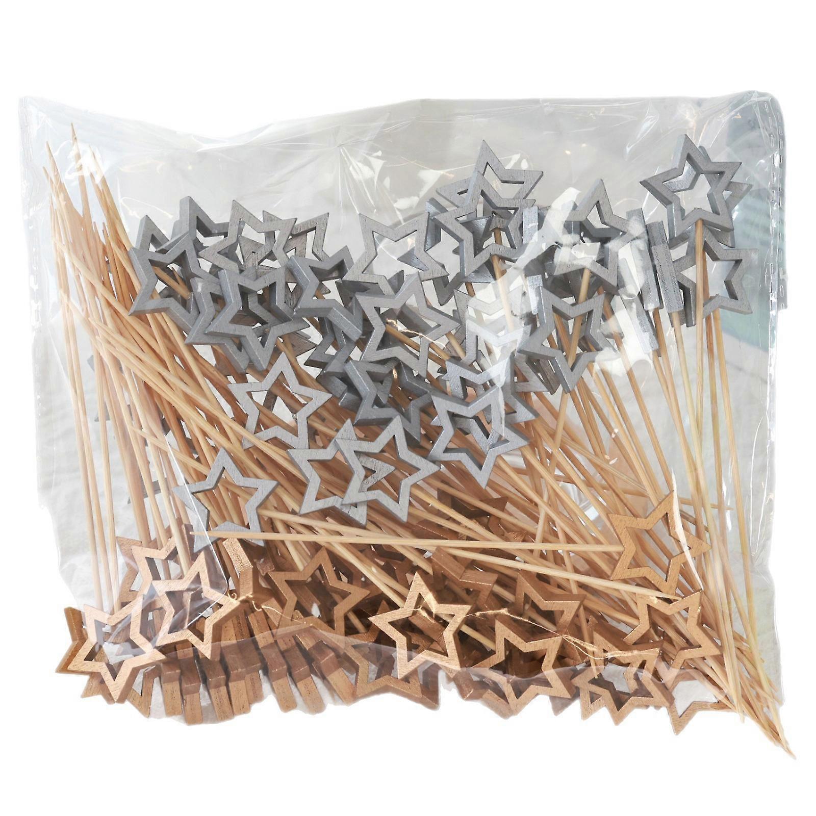 100pc Piercing Bamboos Picks Durable Camping Utensils For Outdoor Picnics Dessert Displays And Creative Food Arrangements Multicolor