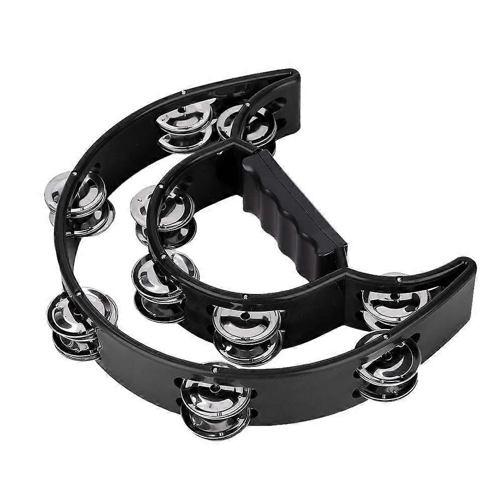 Doppelreihe Jingles Handbell Tambourin, 339G, High-Quality Eco-Friendly Material, Black Color, Coordination Skill Development