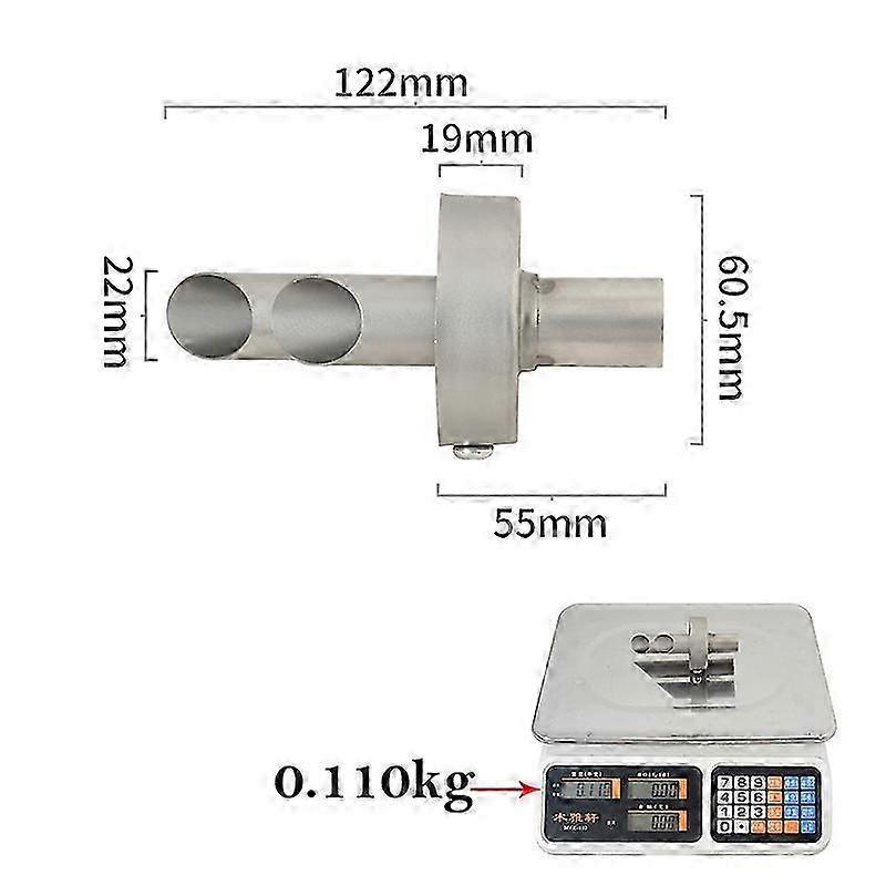 Universal Motorcycle Silencer, 60.8 MM Exhaust Pipe with 2/3/4 Holes, Removable DB Killer, Reduces Noise and Changes Sound