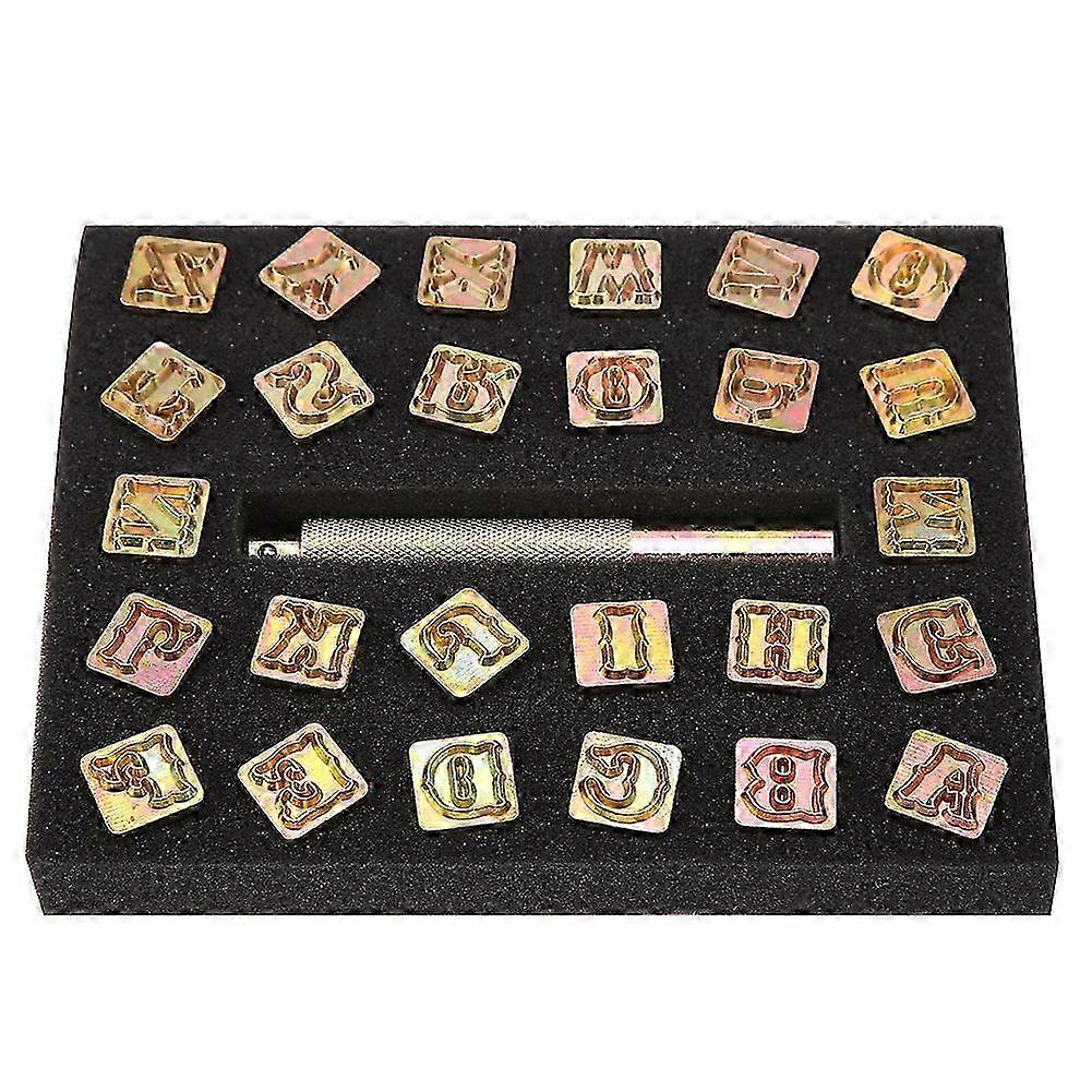 13mm Metal Stamp Punch Set Vintage Design Alphabet 26 Letters Die Tool for Craft
