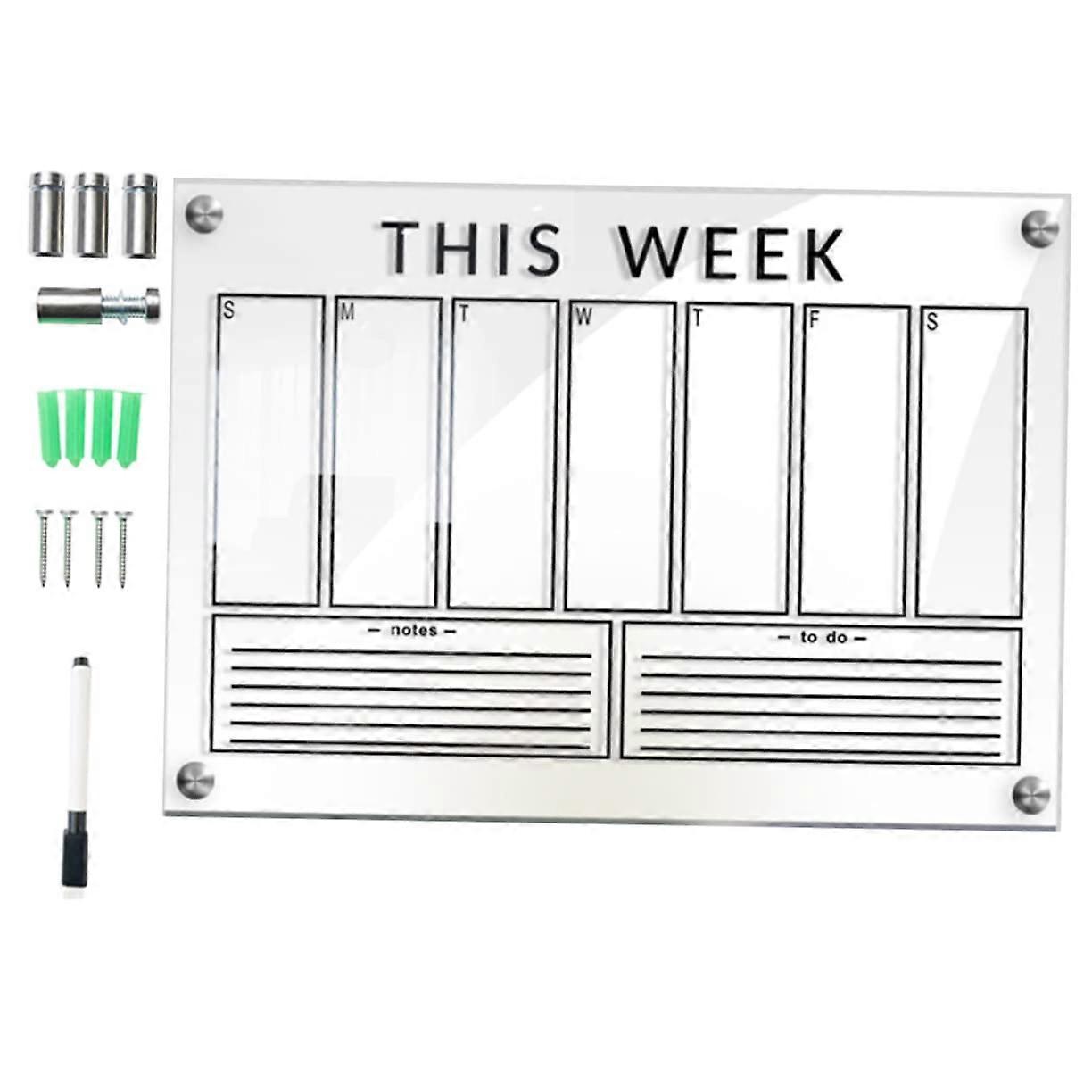 1Satz Transparent Creative Memo Wipeable Weekly Planner Board