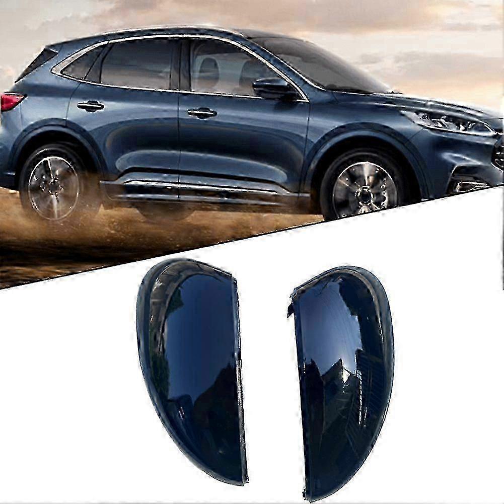 2pcs Glossy Black Rear View Mirror Covers Side Mirror Trim Accessories for Compatible Vehicles