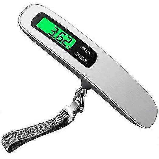 Gray Electronic Luggage Scale, Digital Travel Scale, Portable Suitcase Scale, Bag Scale, Max 50 kg/110 lbs, Backlit LCD Display, Tare Function