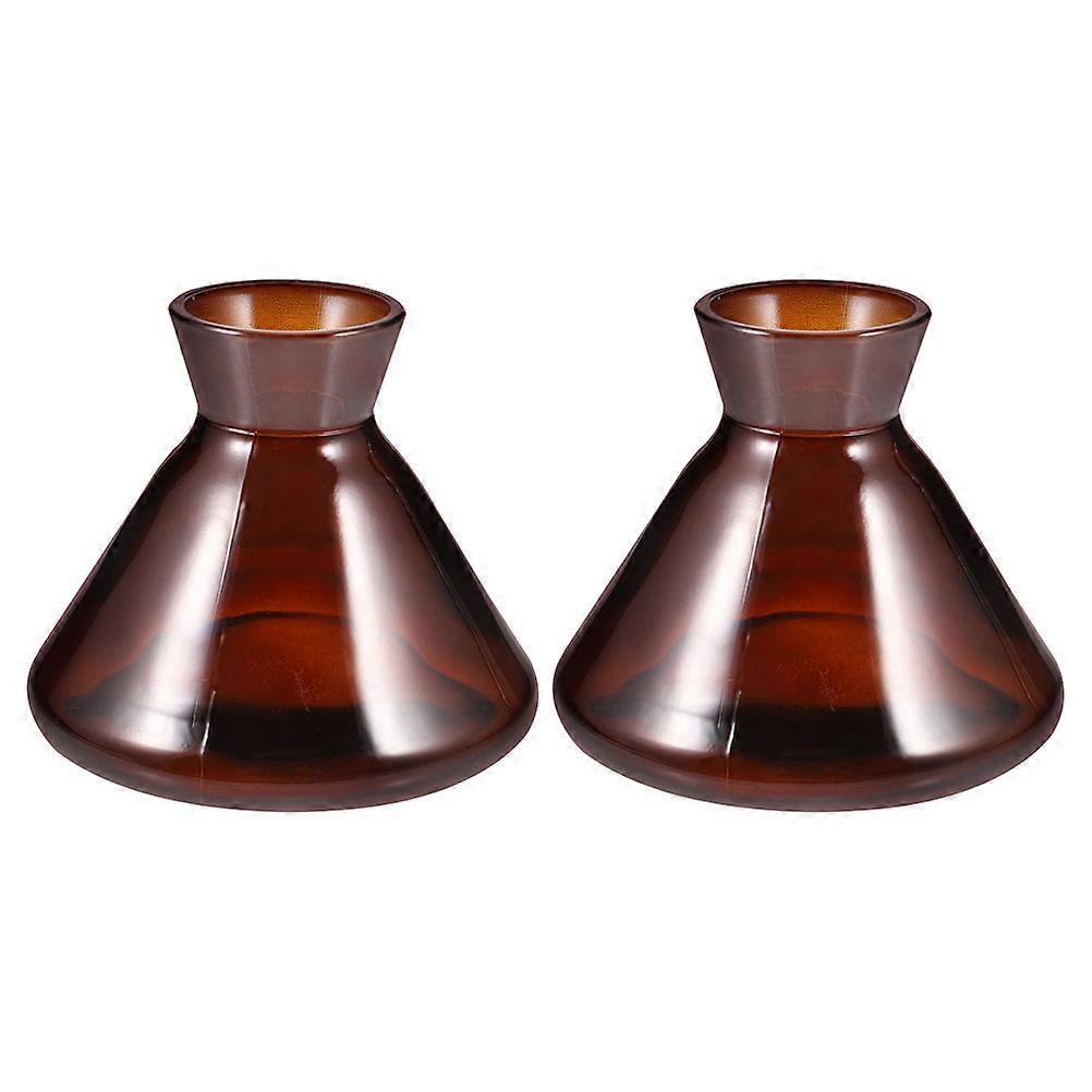 Aroma Diffuser Bottles Refillable Glass Container Essential Oil Diffusion Home Use Coffee Color 2Pcs