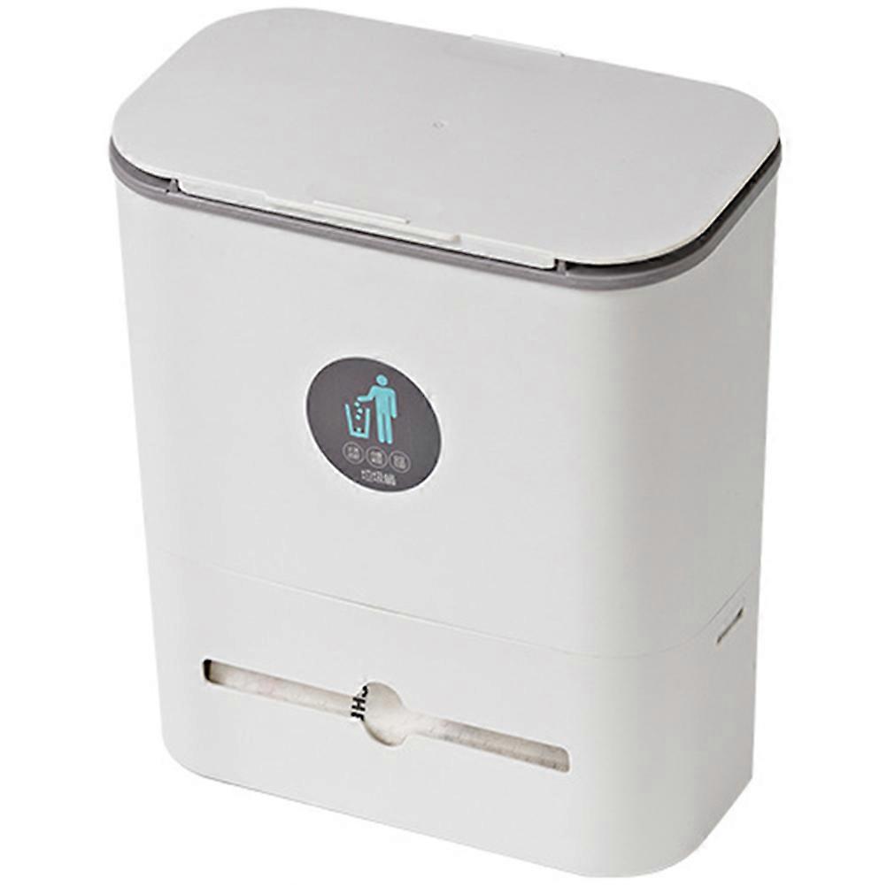 Wall Hanging Trash Can for Bathroom and Kitchen Small Plastic Garbage Bin with Easy Disposal 1Set