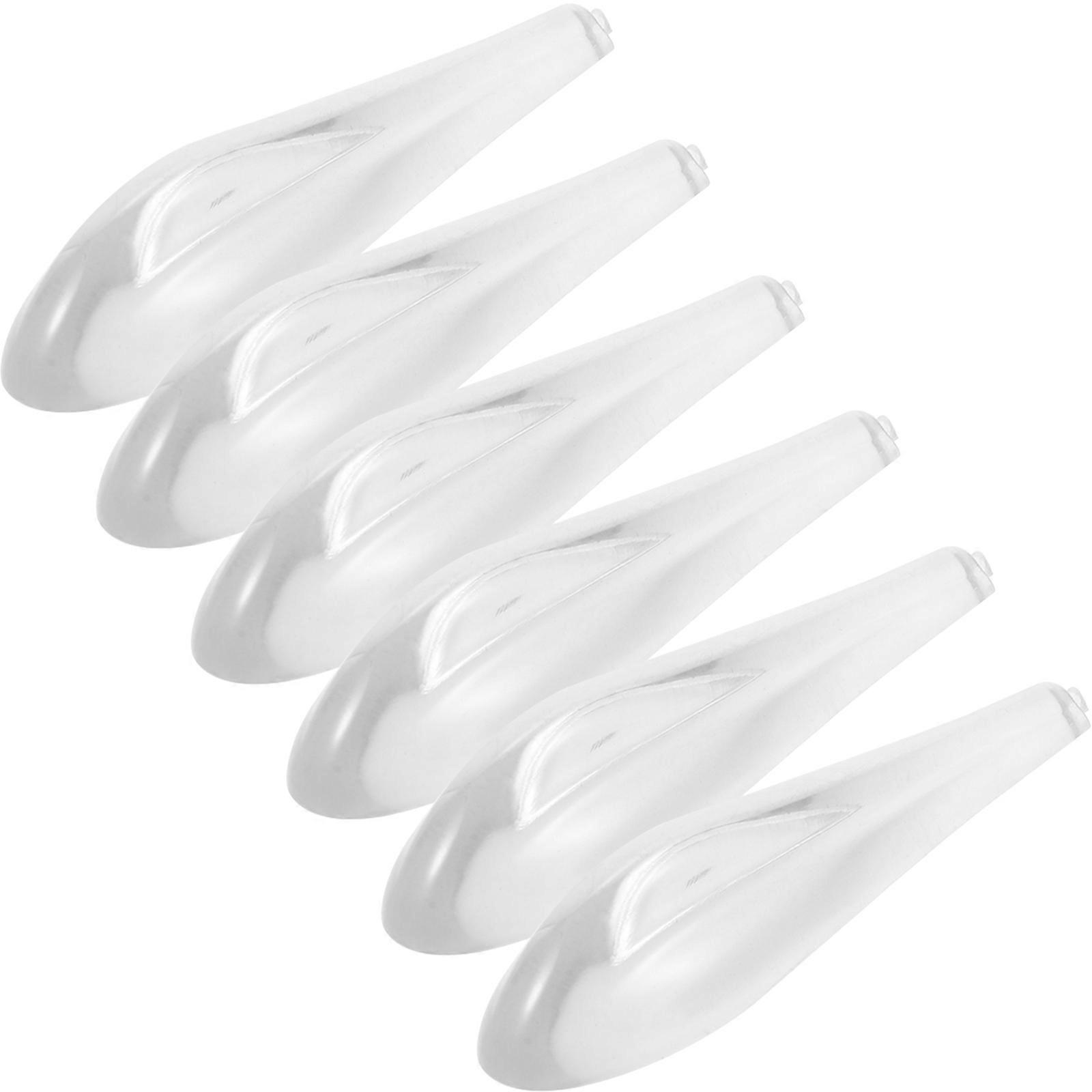 6pcs Car Tail Spoiler Stickers Durable Plastic Vehicle Accessories for Aerodynamics Easy Installation Fit for Cars White Decoration