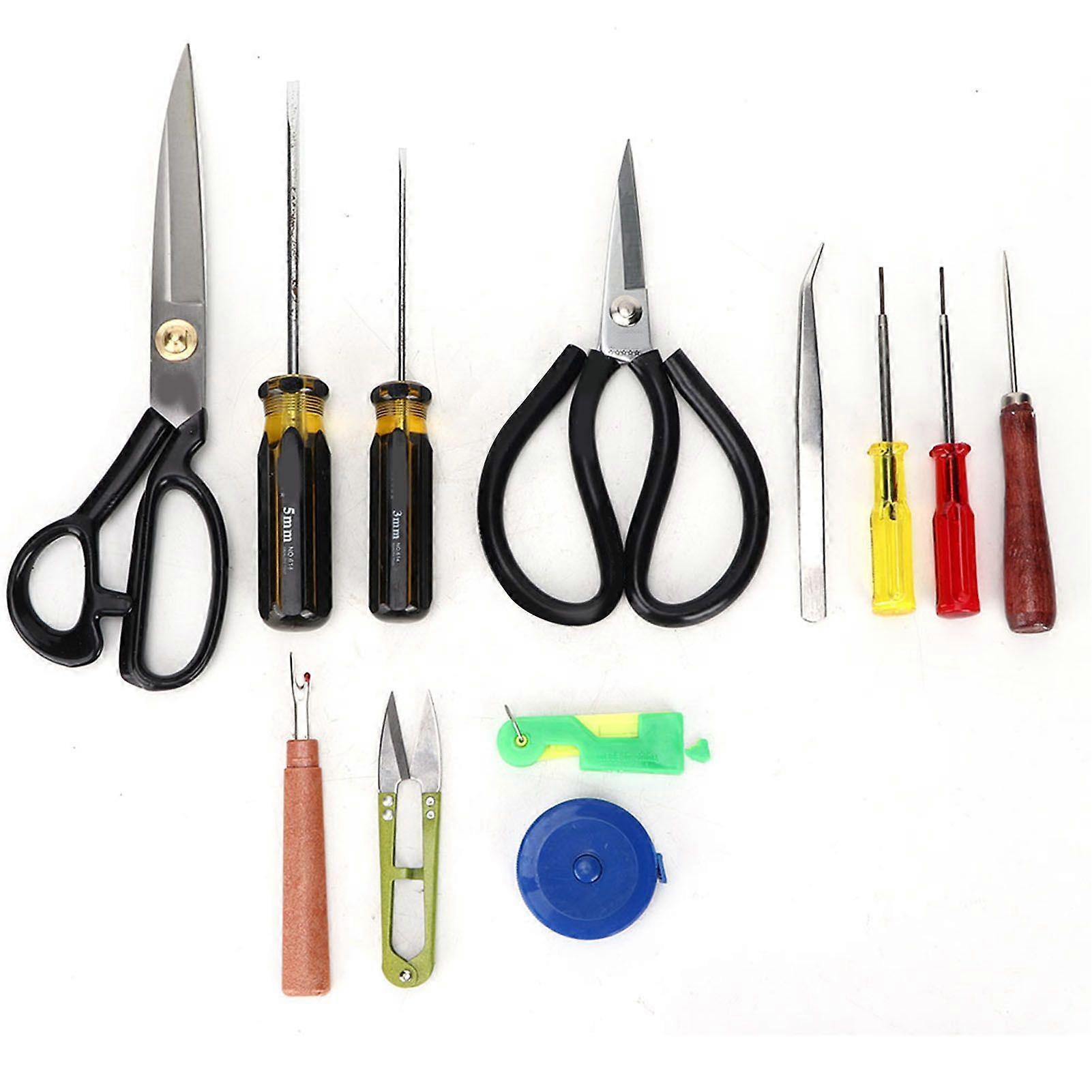 2025 Latest Model  12Pcs Set Professional Sewing Tool Kit Scissors Tape