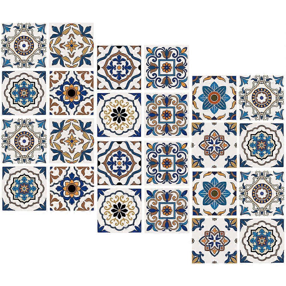 Assorted Color Tile Stickers for Kitchen Walls 24Pcs Peel and Stick Decals