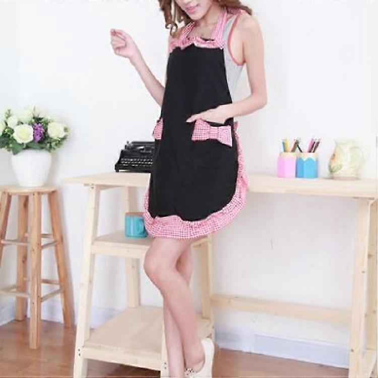 Sleeveless Bow Lace Apron with Pocket