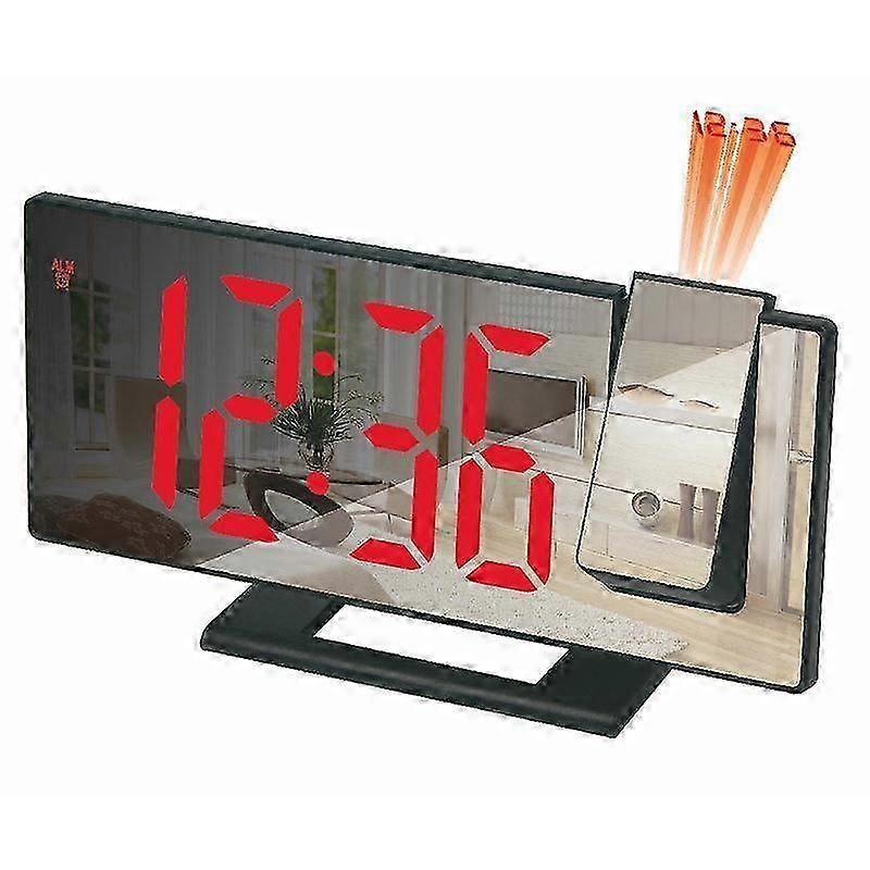 LED Digital Projektor Projektion Snooze Dual Wecker FM Radio Timer USB