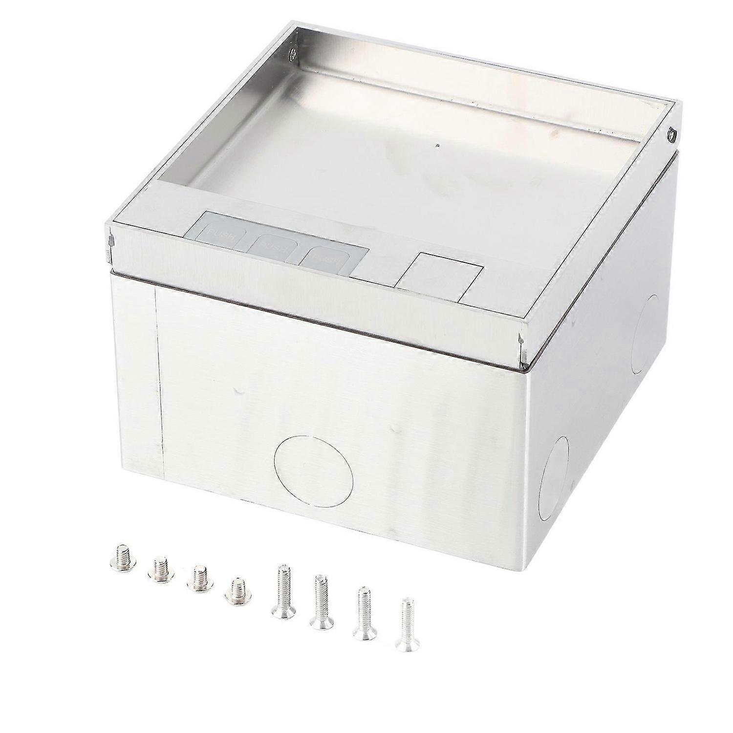 Embedded Socket Box Stainless Steel Dual Outlets Universal Desktop Floor Power Socket AC250V 4000W