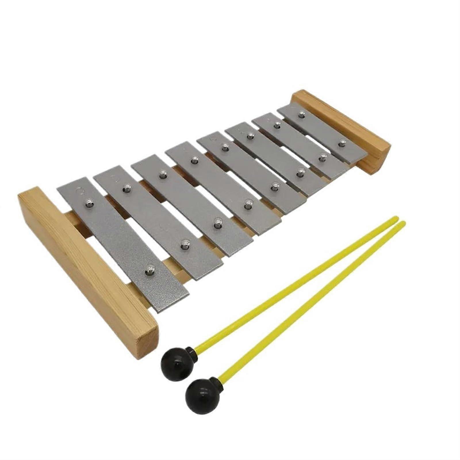 8Tone Xylophone Percussion Instrument with Aluminum Bars, Ideal for Beginners to Practice and Play.