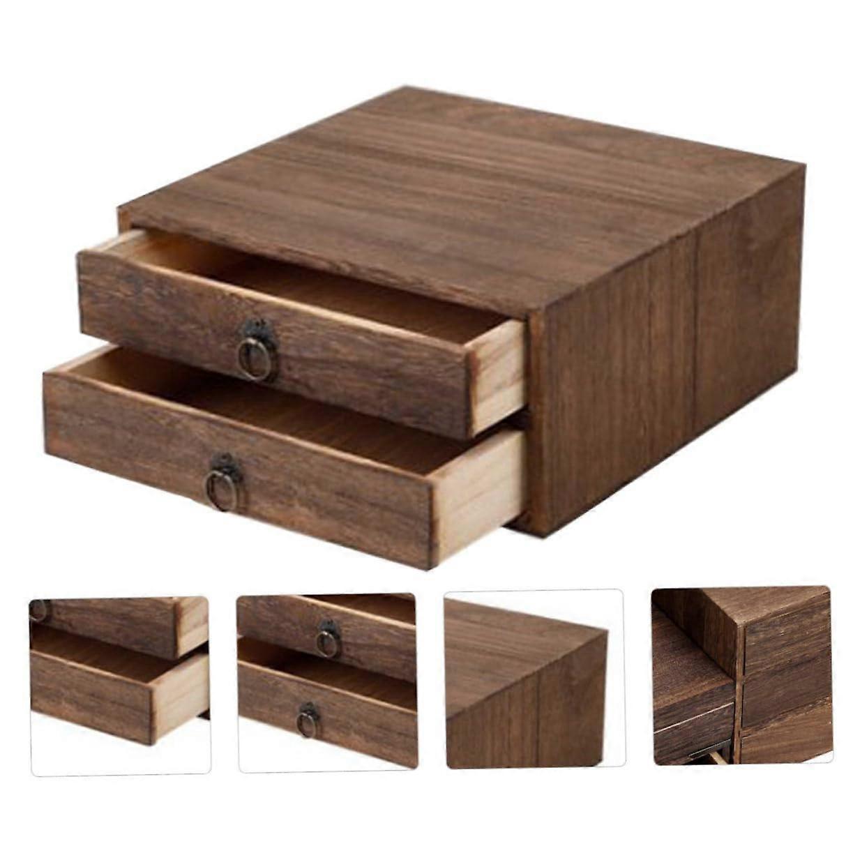 1layer multilayer tea cake box vintage tea drawer tea organizer for drawer tea storage drawer tea storage container brown wooden