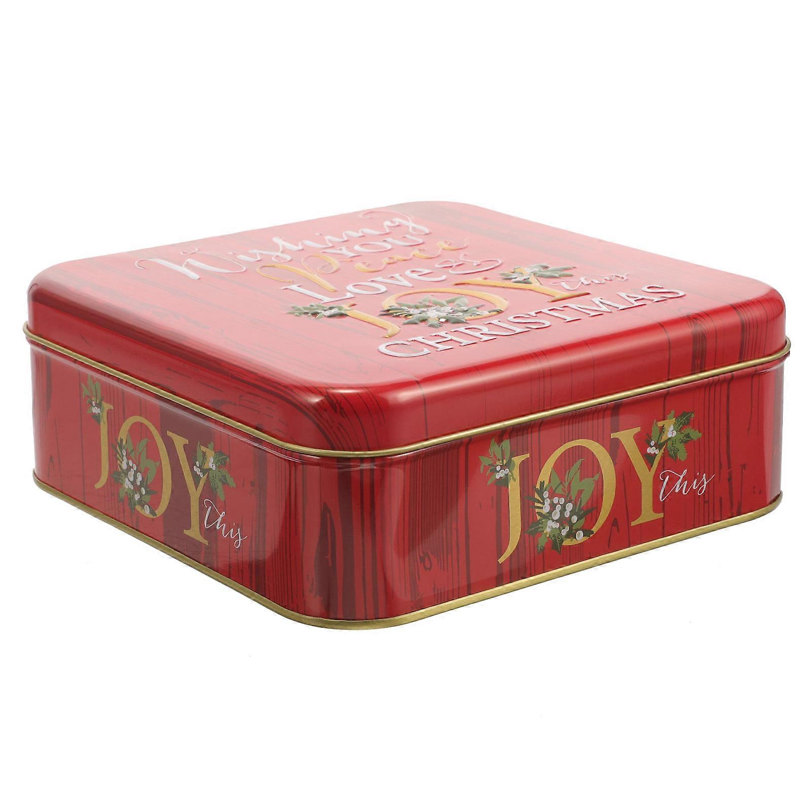Christmas Tinplate Treat Box Decorative Candy Cookie Storage Party Favors Lightweight Goodies Container