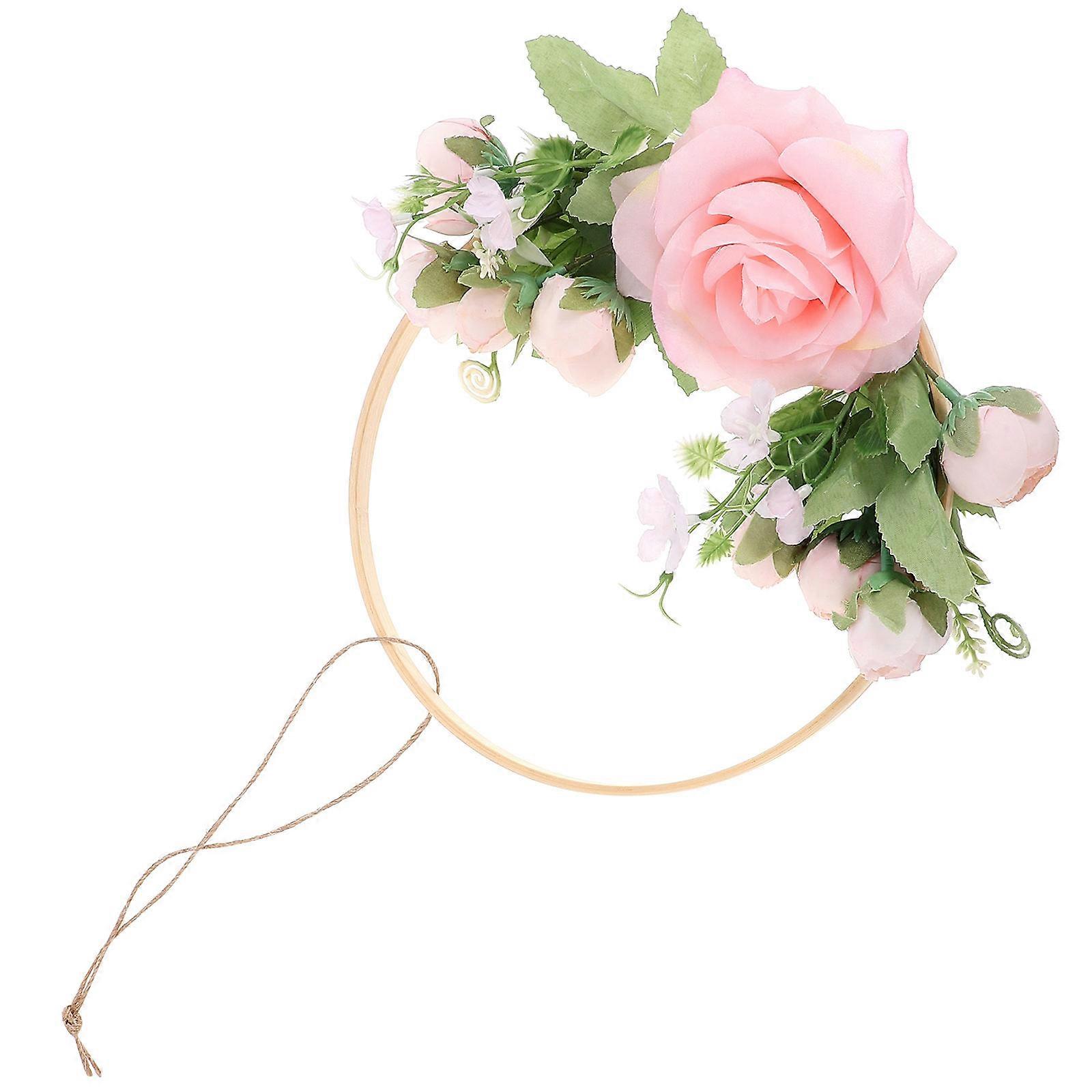 Flower Wall Hanging Wreath Rose Garland Elegant Door Pendant Multi 22X22cm Wall Hanging 1Pack