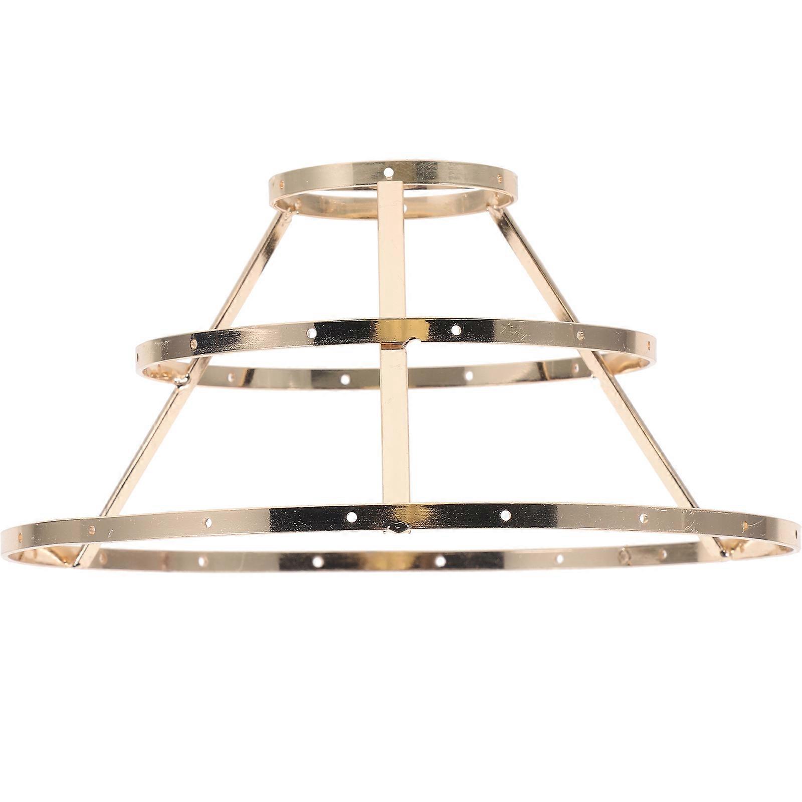 Lampshade Frame Diy Lampshade Bracket Golden 19.50X19.50X9.00CM Light Diffusion 1Pack