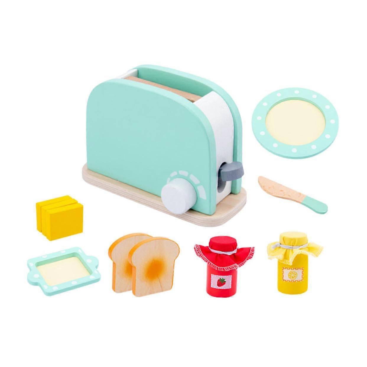1Set Wood Bread Maker Toy Set for Educational Simulation Cognitive Wooden Toy Creativity and Practical Skills