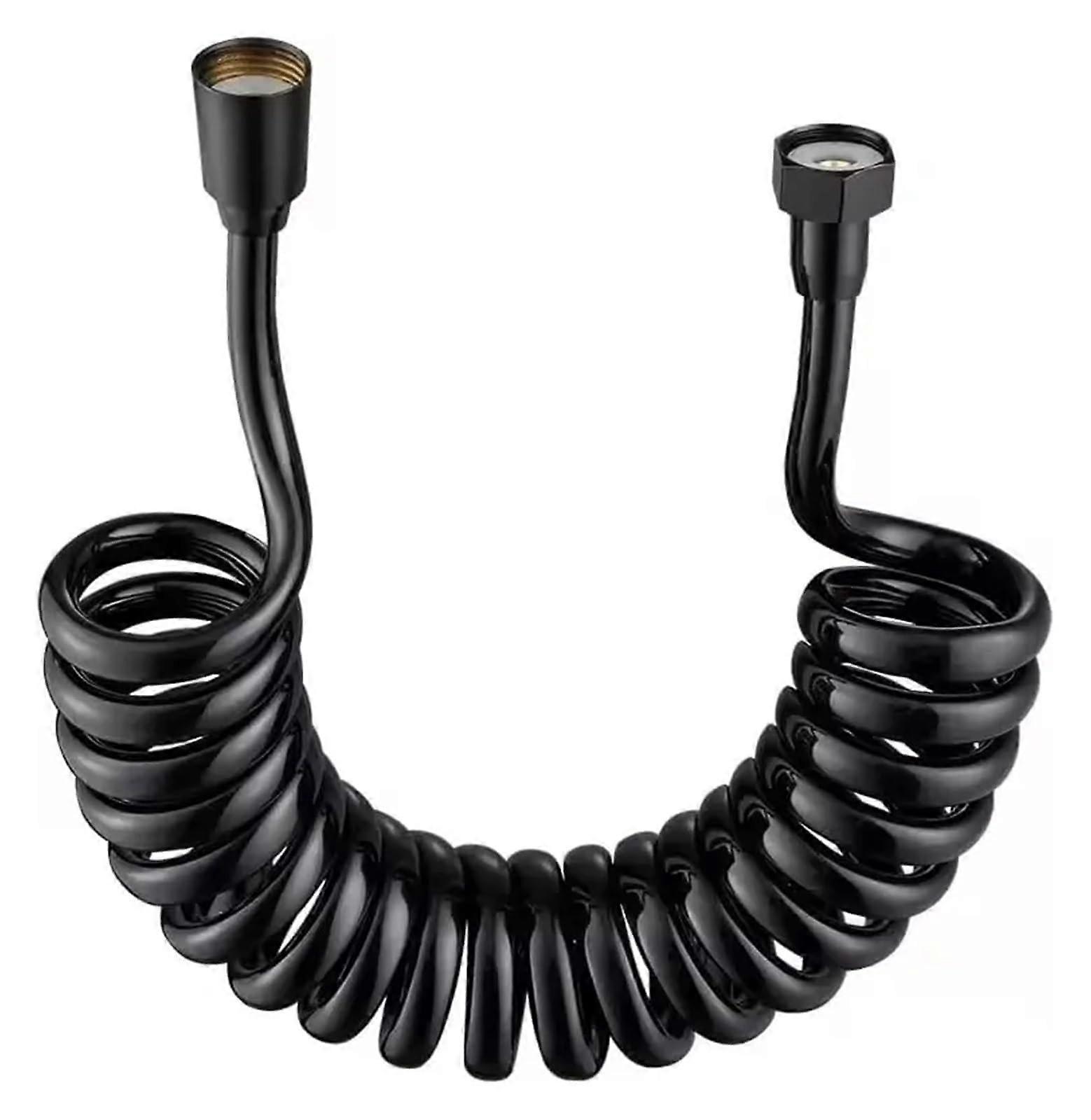 1.5 M/2 M/3 M/5 M Flexible spring hose for shower, toilet, bidet (Black, 150CM)