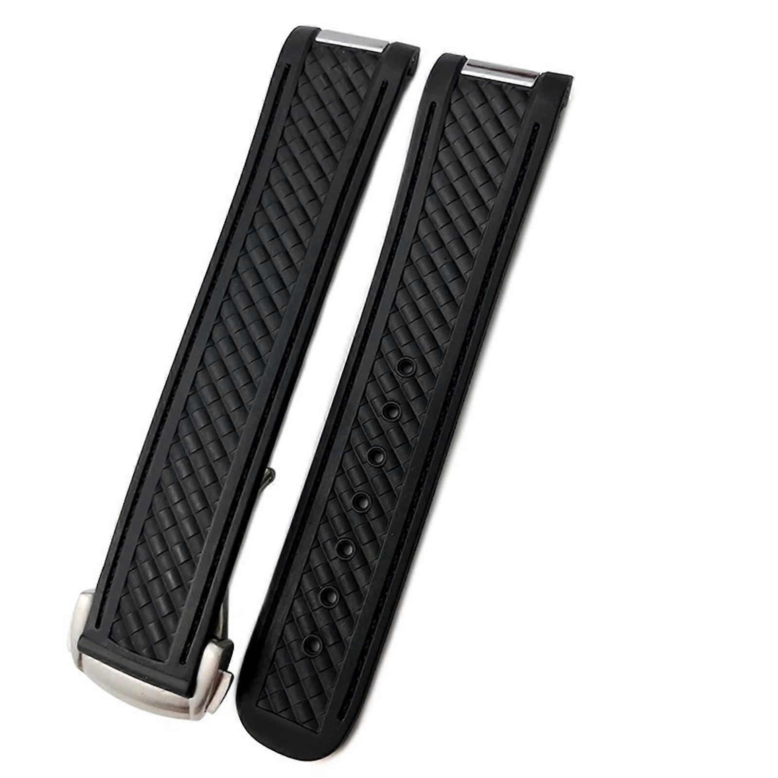 20mm Rubber Silicone Watch Strap for Omega Seamaster 300 Aqua Terra 150 8900 with Steel and Gold Buckle Options
