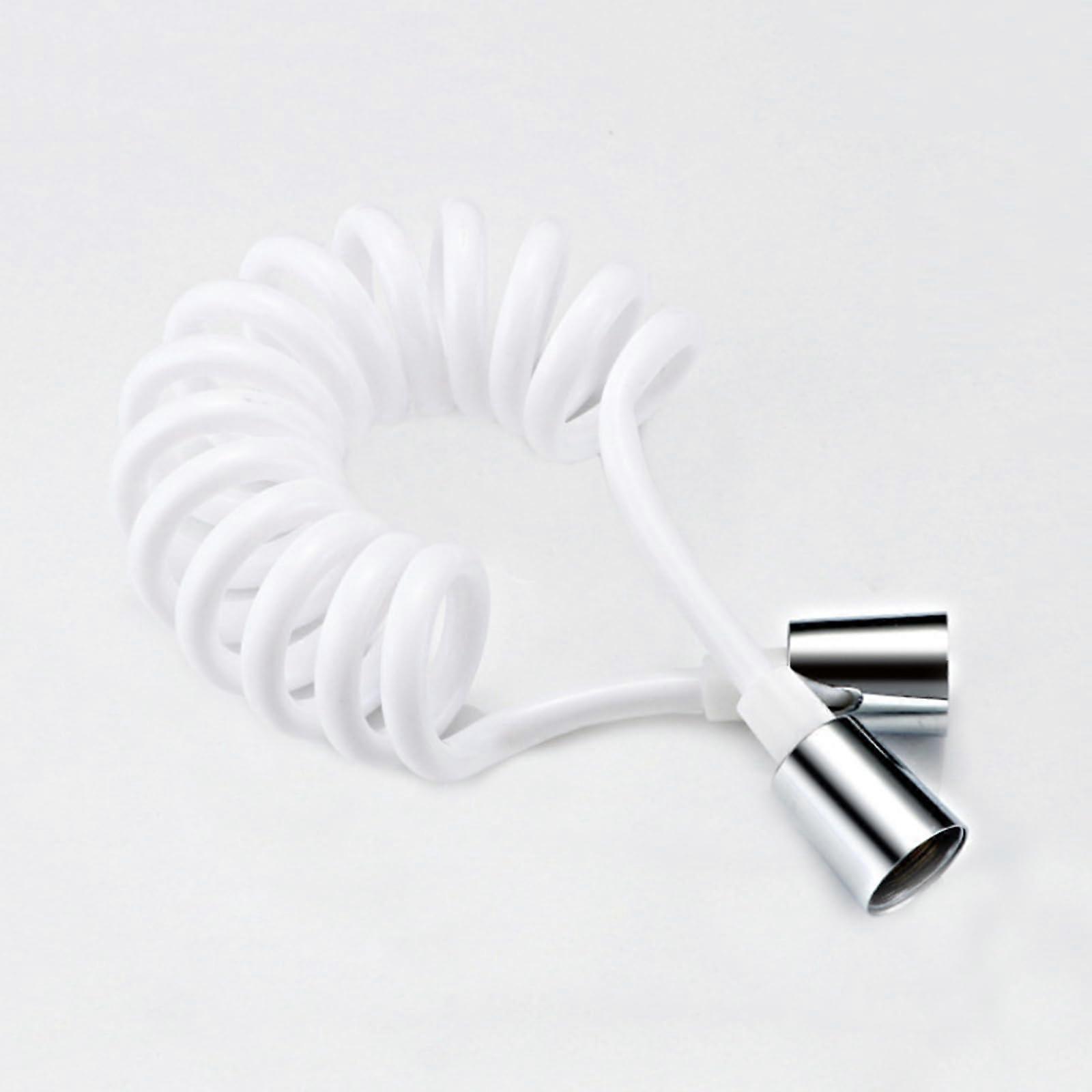 Bidet Hose for Toilet, Retractable Shower Hose, Stainless Steel Interface Spiral Hose, Suitable for Hand Shower and Bidet, White, 2 m