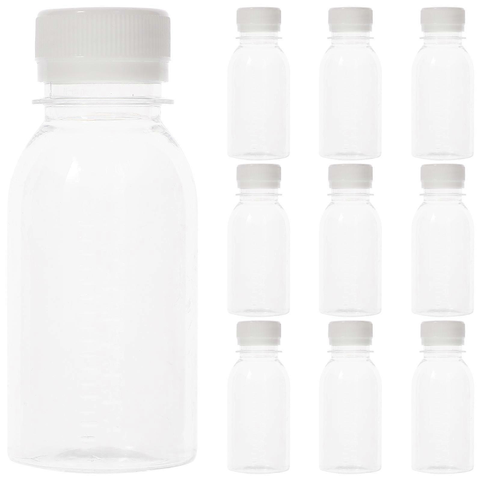 Reusable Clear Bottles for Parties Transparent Juice Bottles 100ml ABS Material 10Pcs