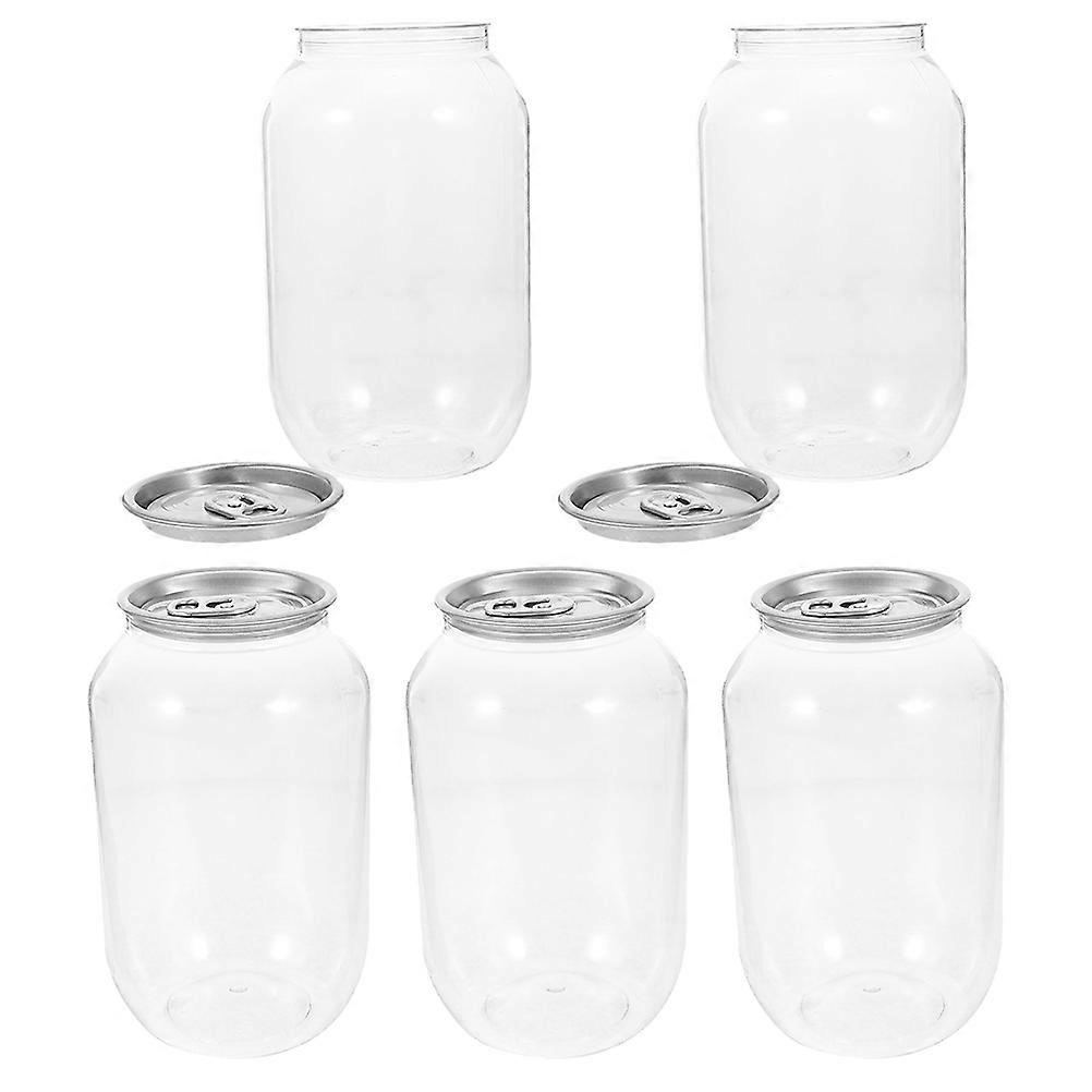 Versatile Use Transparent Plastic Juice Bottles Reusable For School And Bars 5Set