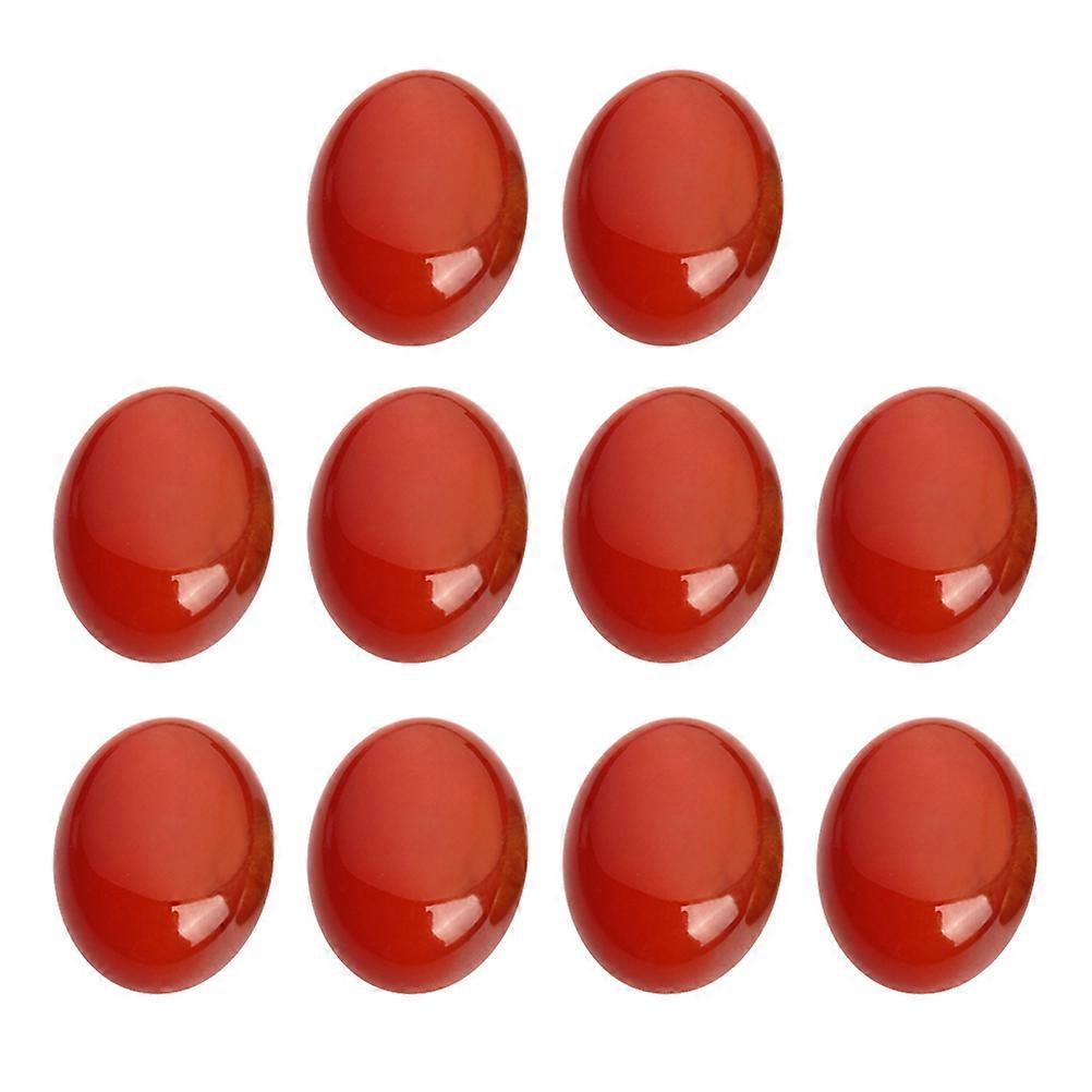 10 Pcs Red Agate Oval Cabochons DIY Stone Supplies for Jewelry Crafting – Unique Gemstone Patches for Earrings, Rings, and More