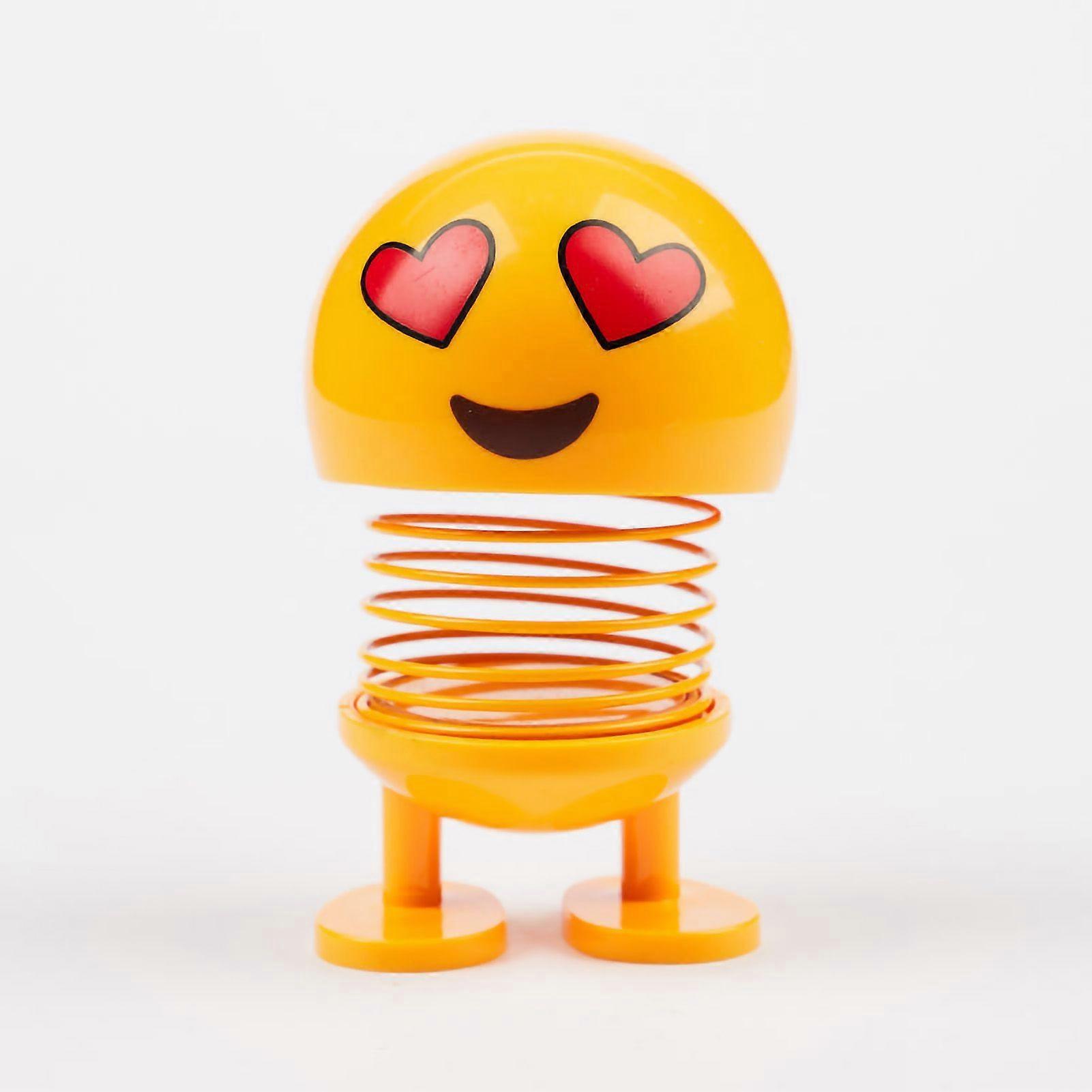 スプリングボブルヘッドおもちゃかわいい顔車感情人形車のダッシュボードのインテリア装飾No.5