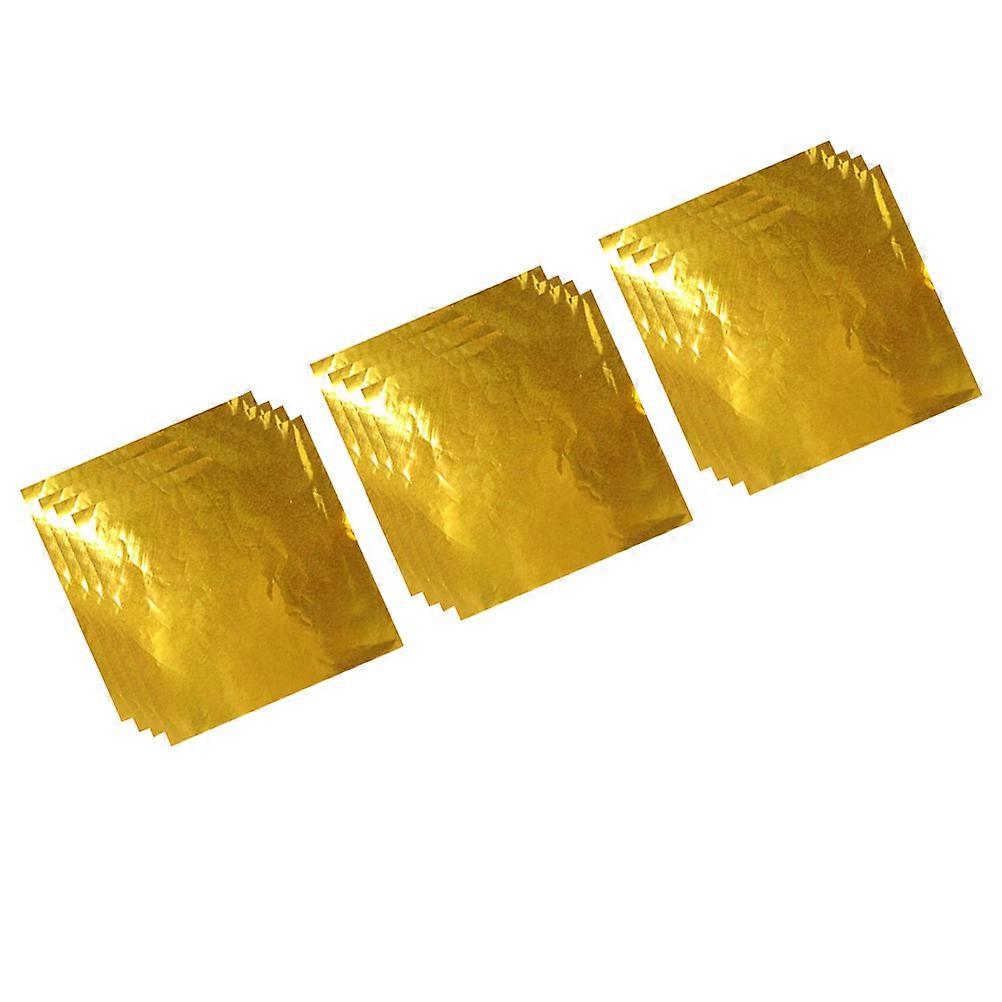 Tea Leaves Foil Paper Aluminium Foil 8x8cm Golden For Birthday Baby Shower present Package Wrapping 400Pcs