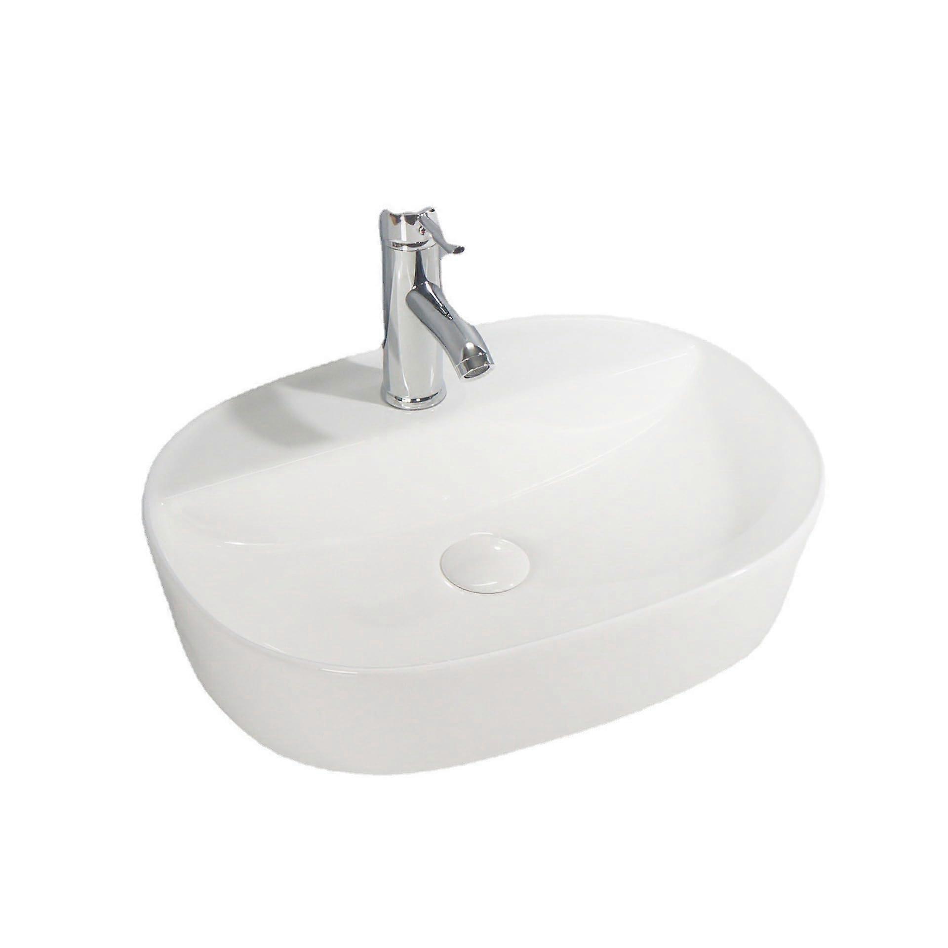 Washbasin Washbasin Washbasin Modern simple oval countertop artificial basin ceramic washbasin for the bathroom (One Color 500x380x120mm)
