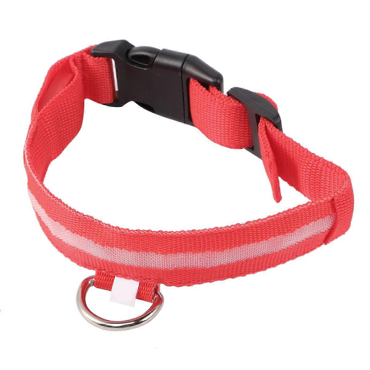 Light-Up Pet Collar Customizable Red LED Dog Collar Size M Rechargeable