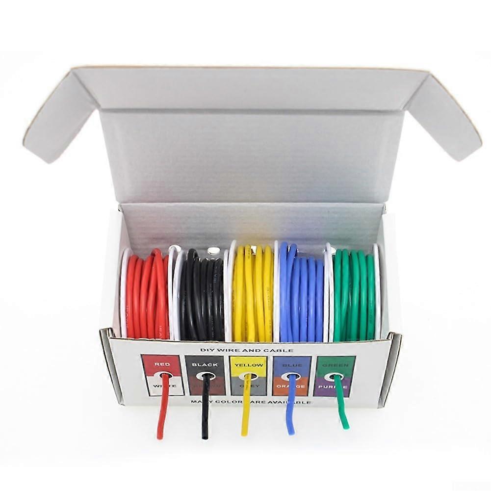 High-Temperature Silicone Wire 50m Tinned Copper Electrical Wire Flexible Insulated 26AWG 600V for DIY Projects