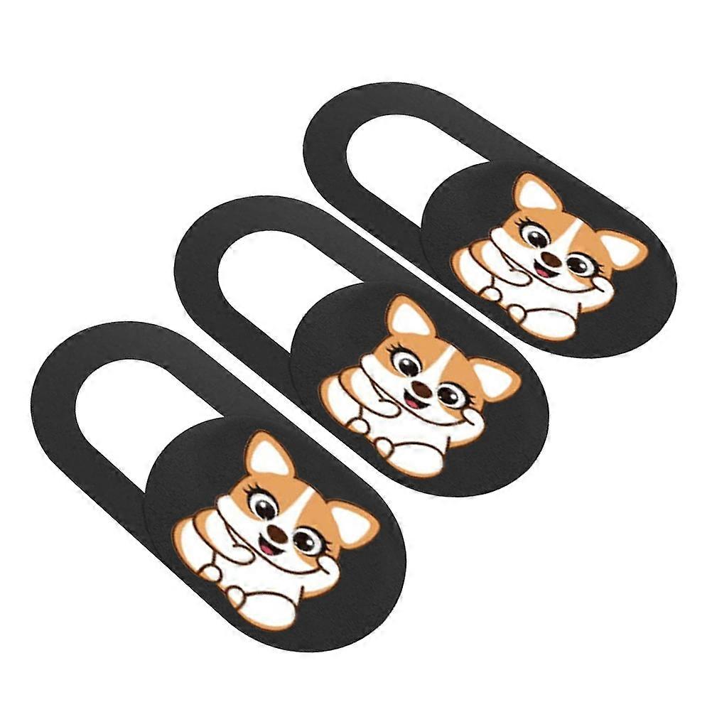 3pcs Adorable Cartoon Corgi Camera Covers Slide Webcam Privacy Lens Protectors for Laptop & Mobile Self Adhesive, Durable & Easy to Apply