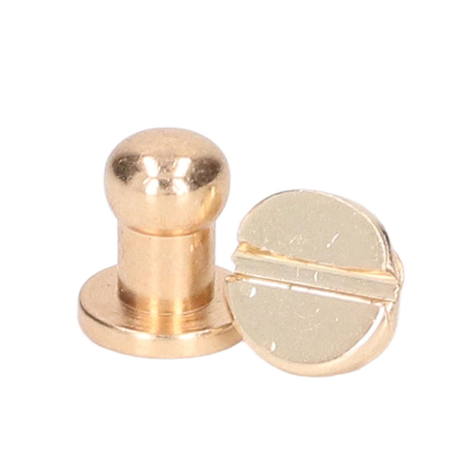200 Sets Chicago Screws Round Head Rivets 8x6mm DIY Round Head Rivets High Durability Leather Rivets for Handbag Clothing Gold