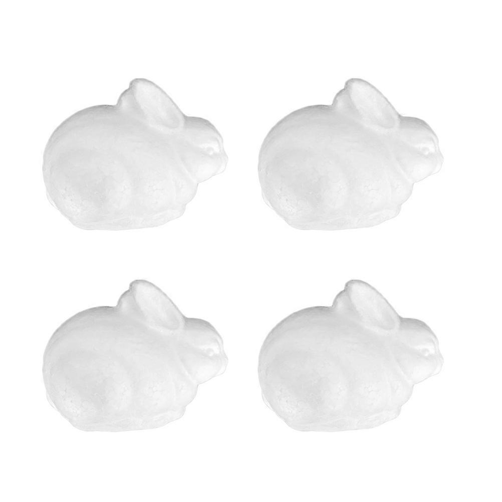 Foam rabbit Craft Model for Children DIY Decoration and Educational Toy White 4pcs