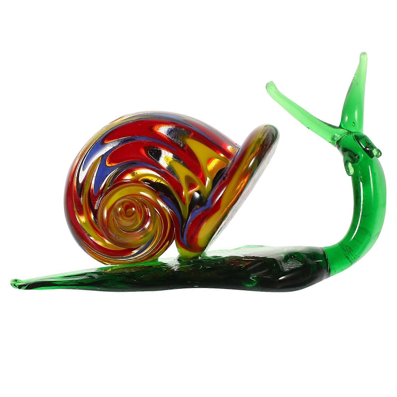 Glass Snail Figurine 1 Set Desktop Snail Decorative Animal Ornament for Home Table Decoration